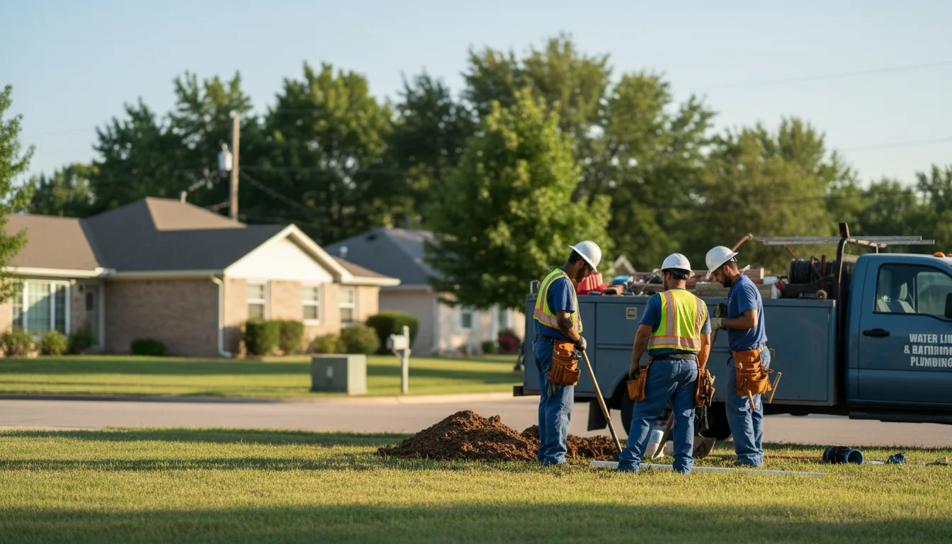 Residential water line and bathroom plumbing service in Tipton, IA
